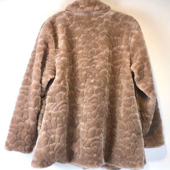 Beautiful Giovana Faux Fur Swing Coat L Taupe - Picture 3 of 7